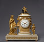 Sacrifice to Faithful Love, Important Gilt and Patinated Bronze and White Marble Clock. Jacques-Auguste Détour.
Paris, Louis XVI period, circa 1785